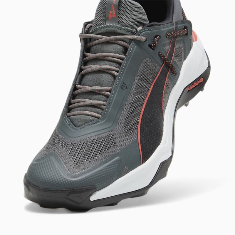 Puma | Men's SEASONS Explore NITRO Hiking Shoes - Mineral Gray-Black-Active Red