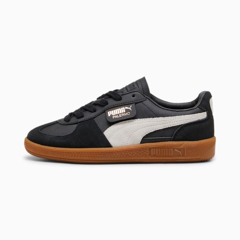 Puma | Boys Palermo Leather Big Kids Sneakers - Black-Feather Gray-Gum - Click Image to Close