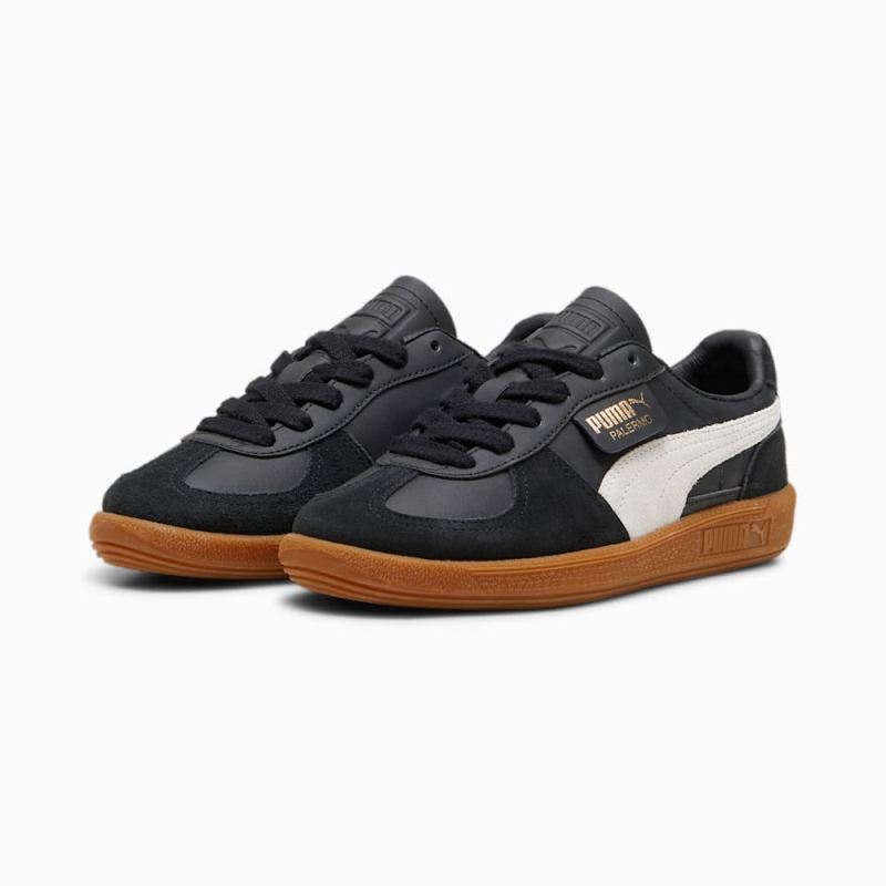 Puma | Boys Palermo Leather Big Kids Sneakers - Black-Feather Gray-Gum