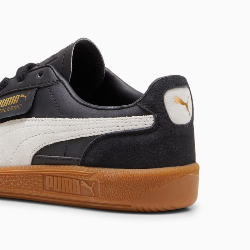 Puma | Boys Palermo Leather Big Kids Sneakers - Black-Feather Gray-Gum