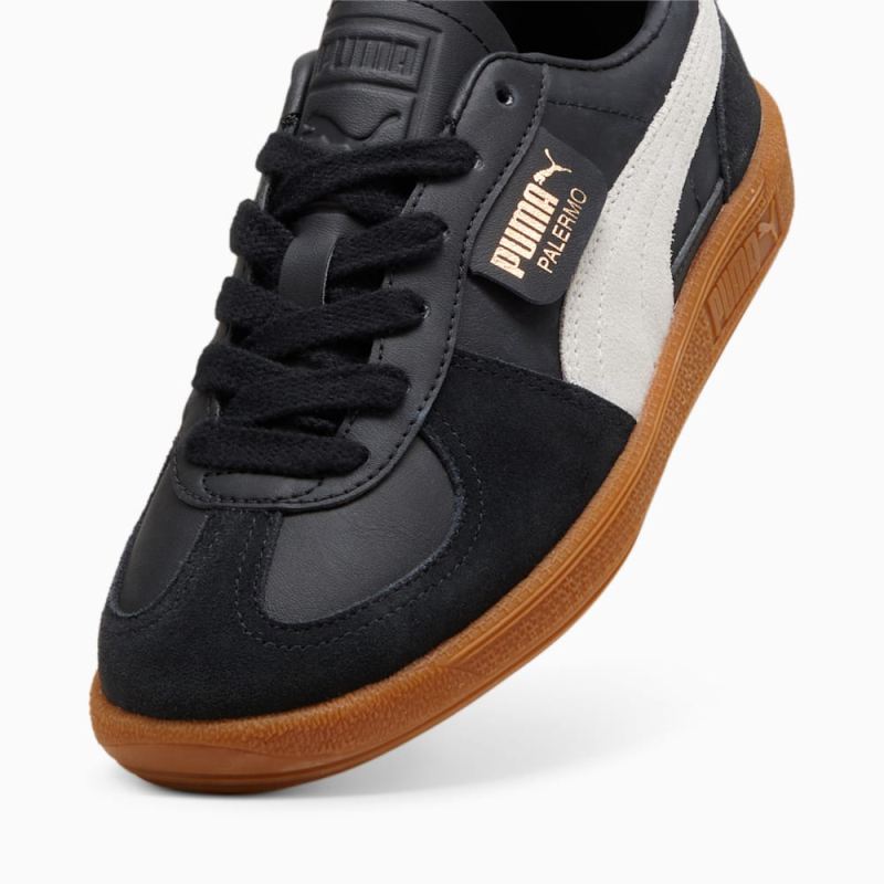 Puma | Boys Palermo Leather Big Kids Sneakers - Black-Feather Gray-Gum