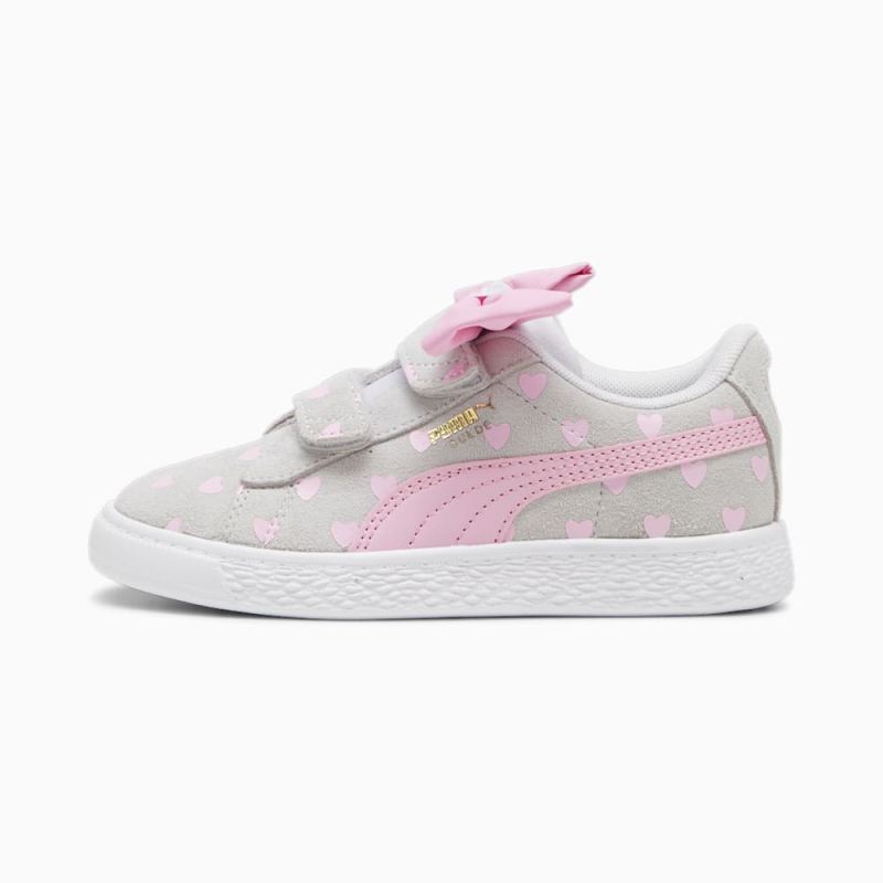 Puma | Girls Suede Classic Re-Bow Little Kids Shoes - Silver Mist-Pink Lilac