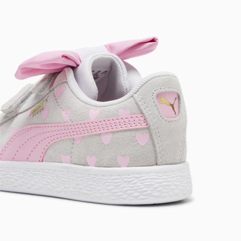 Puma | Girls Suede Classic Re-Bow Little Kids Shoes - Silver Mist-Pink Lilac