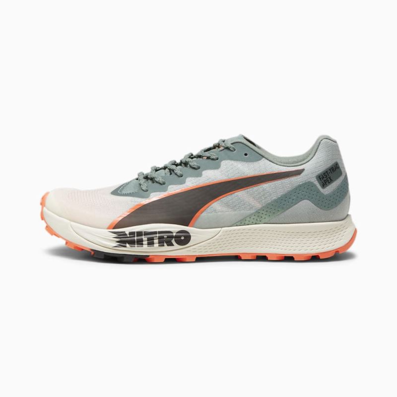 Puma | Men's SEASONS Fast-Trac Apex NITRO Running Shoes - Eucalyptus-Neon Sun - Click Image to Close