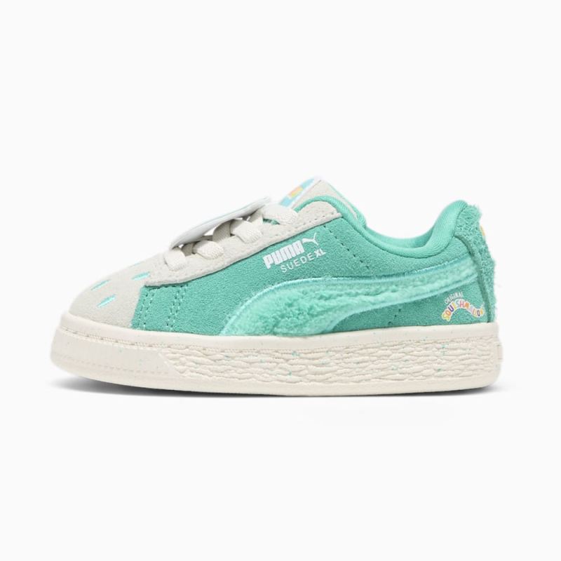 Puma | Girls Puma | Girls x SQUISHMALLOWS Suede XL Winston Toddlers Sneakers - Warm White-Alpine Snow-Elektro Pool