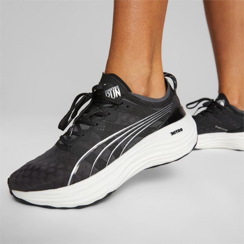 Puma | Women's ForeverRUN NITRO Running Shoes - Black-White