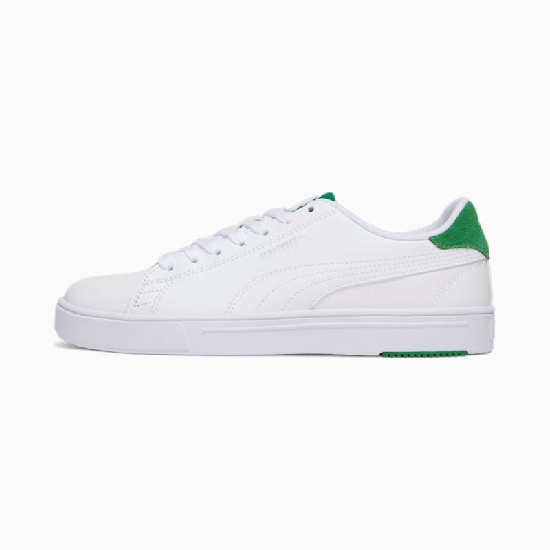 Puma | Women's Serve Pro Lite Sneakers - White-White-Amazon Green-Silver - Click Image to Close