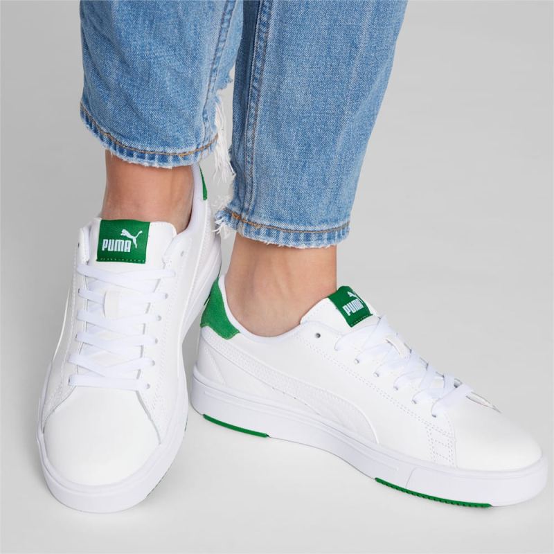 Puma | Women's Serve Pro Lite Sneakers - White-White-Amazon Green-Silver