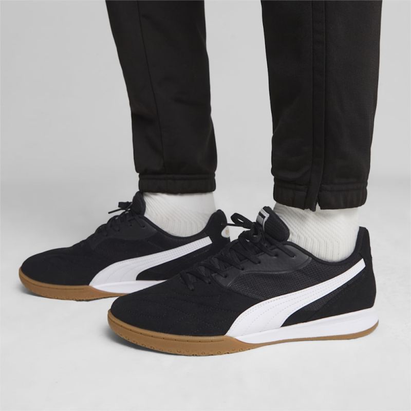 Puma | Men's KING TOP IT Soccer Sneakers - Black-White-Gold