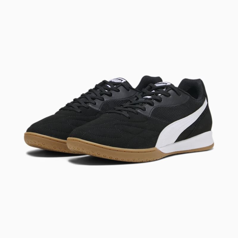 Puma | Men's KING TOP IT Soccer Sneakers - Black-White-Gold