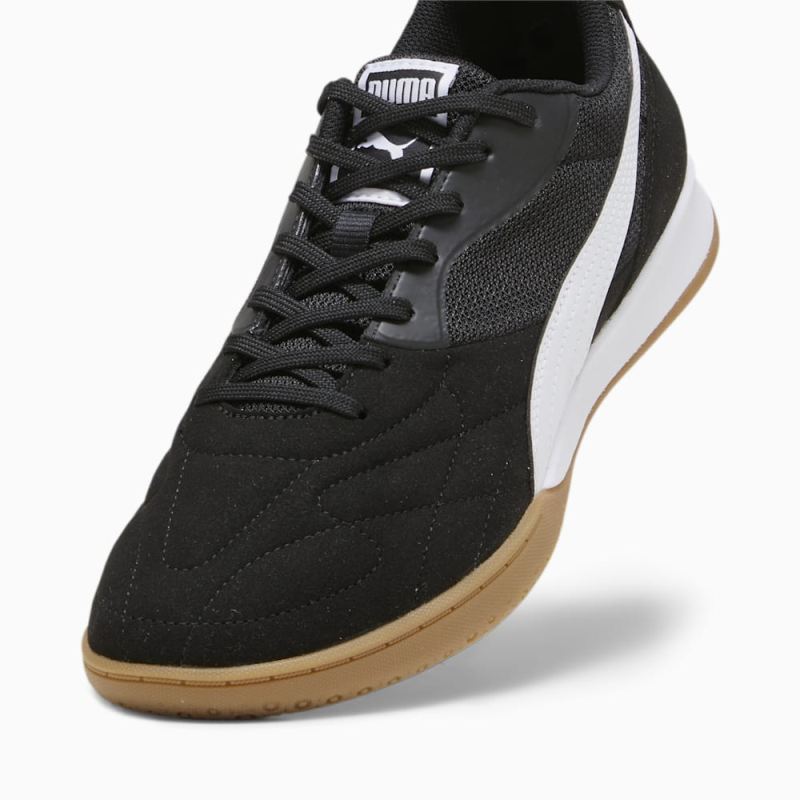 Puma | Men's KING TOP IT Soccer Sneakers - Black-White-Gold