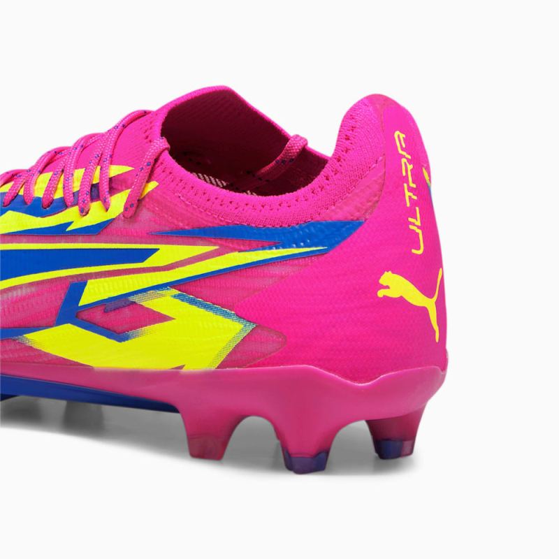 Puma | Men's ULTRA ULTIMATE ENERGY FG/AG Soccer Cleats - Luminous Pink-Ultra Blue-Yellow Alert