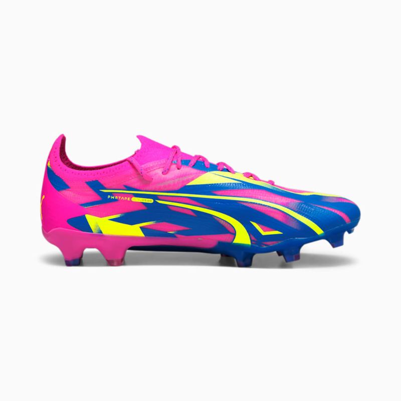 Puma | Men's ULTRA ULTIMATE ENERGY FG/AG Soccer Cleats - Luminous Pink-Ultra Blue-Yellow Alert