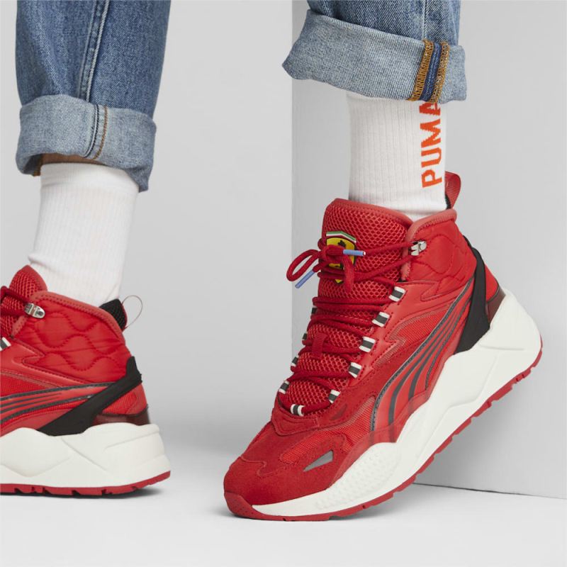 Puma | Men's Scuderia Ferrari RS-X Mid Sneakers - Rosso Corsa-Black