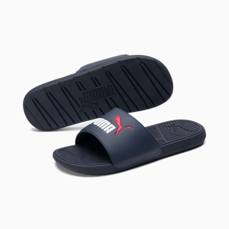 Puma | Men's Cool Cat 2.0 Slides - Parisian Night-White-Red