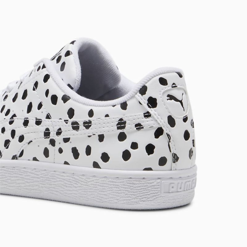 Puma | Women's Basket Dalmatian Sneakers - White-Black