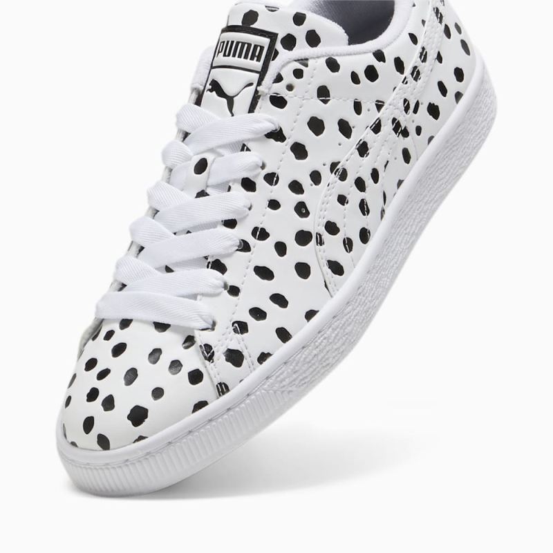 Puma | Women's Basket Dalmatian Sneakers - White-Black