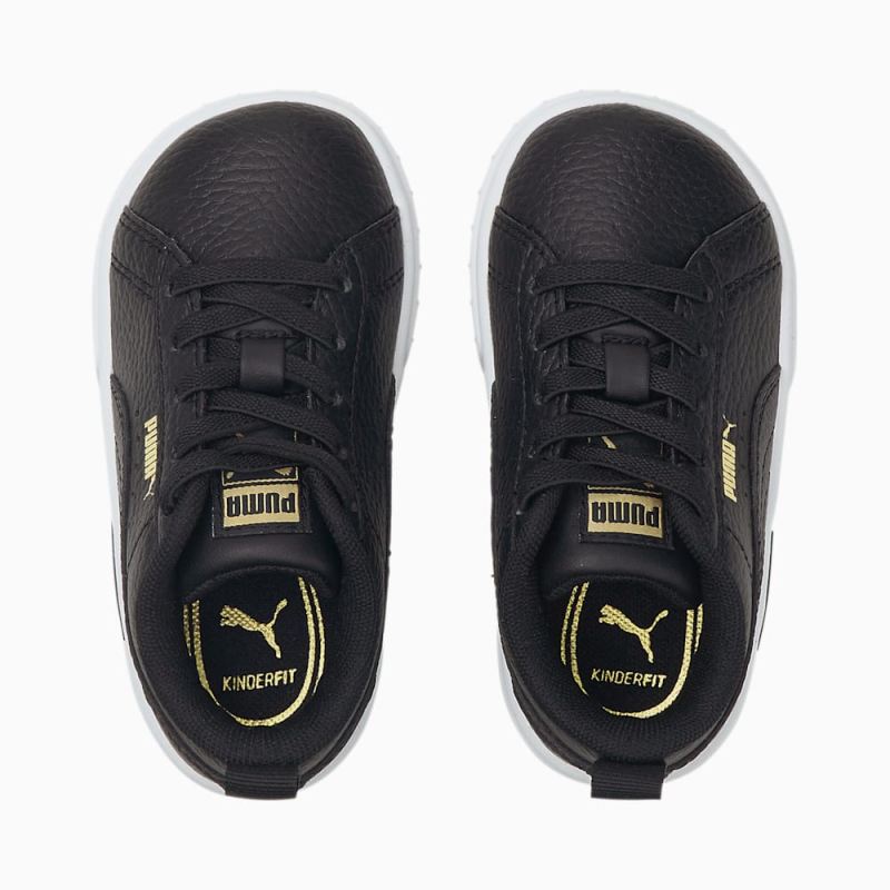 Puma | Girls Mayze Leather Toddler Shoes - Black-Team Gold