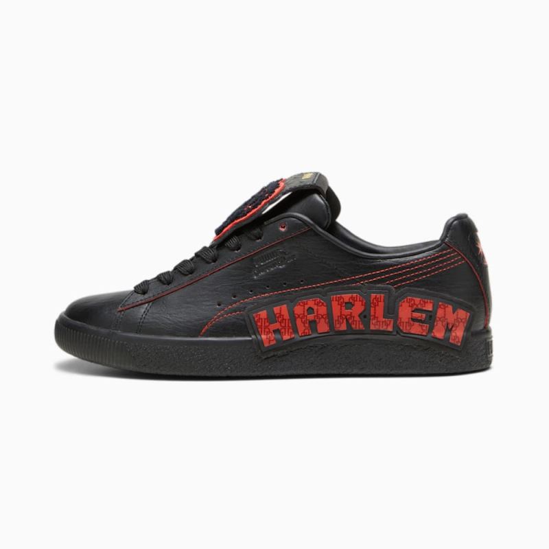 Puma | Men's x DAPPER DAN Clyde Sneakers - Black-Black-Burnt Red - Click Image to Close