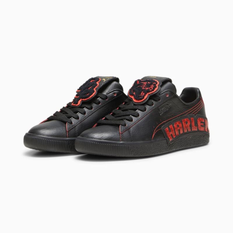 Puma | Men's x DAPPER DAN Clyde Sneakers - Black-Black-Burnt Red