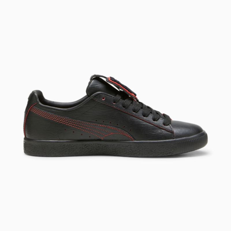 Puma | Men's x DAPPER DAN Clyde Sneakers - Black-Black-Burnt Red