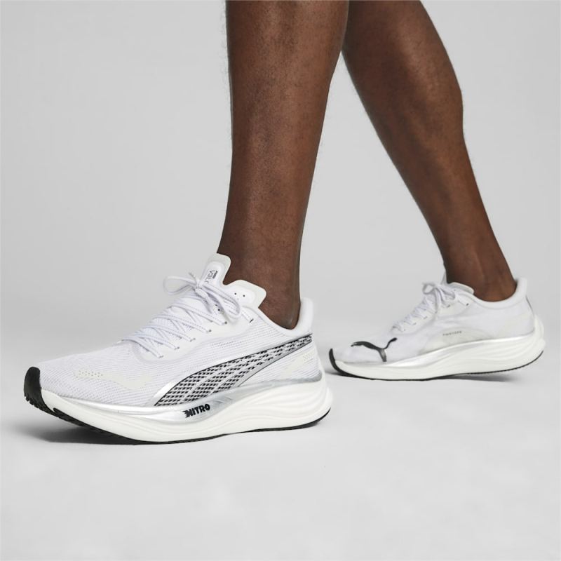 Puma | Men's Velocity NITRO 3 Running Shoes - White-Silver-Black