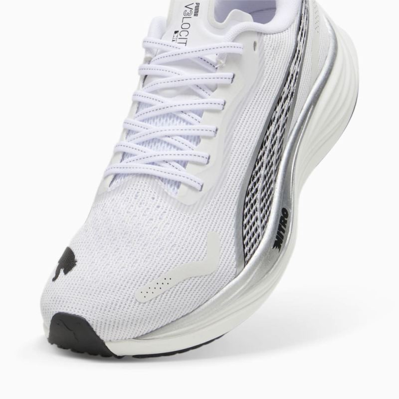 Puma | Men's Velocity NITRO 3 Running Shoes - White-Silver-Black