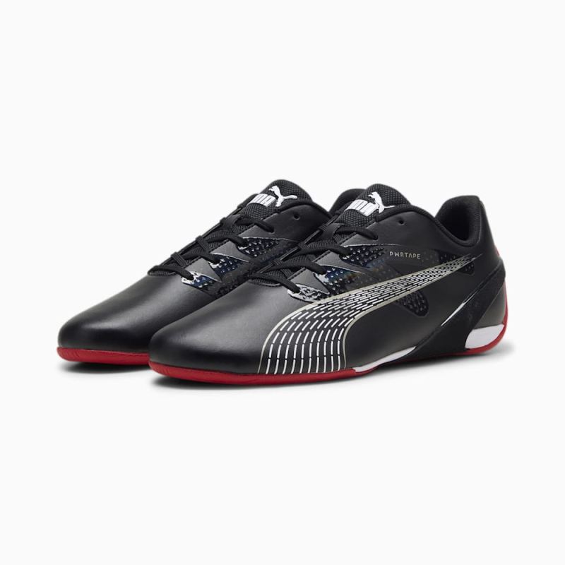 Puma | Men's Scuderia Ferrari Carbon Cat Driving Shoes - Black-White-Rosso Corsa