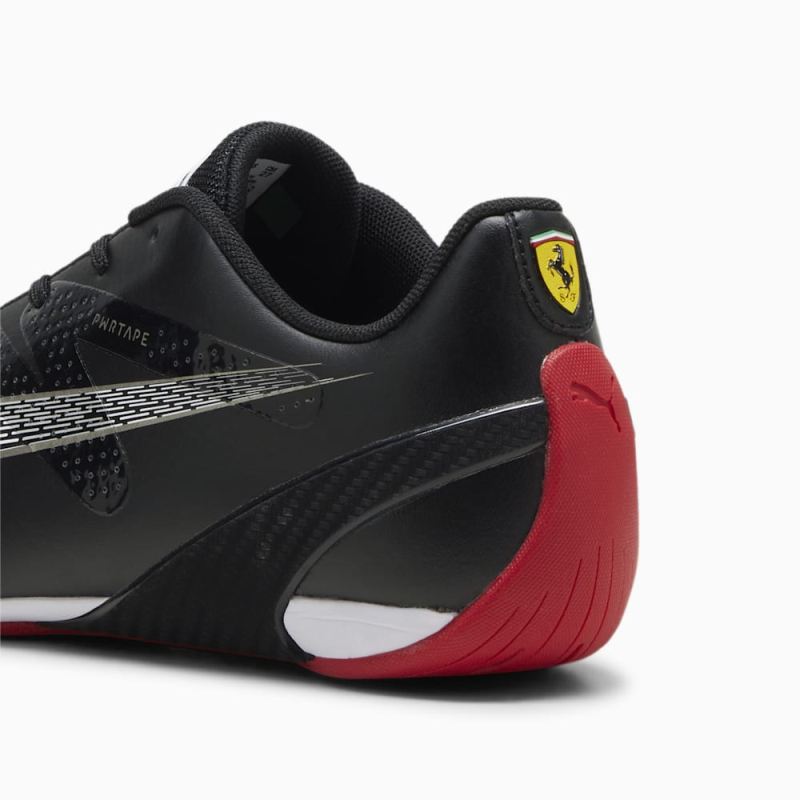 Puma | Men's Scuderia Ferrari Carbon Cat Driving Shoes - Black-White-Rosso Corsa