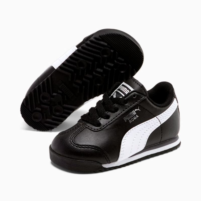 Puma | Girls Roma Basic Toddler Shoes - black-white-silver