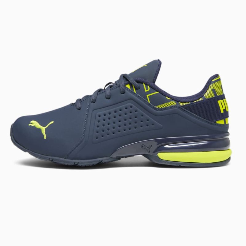 Puma | Men's Viz Runner Repeat Running Sneakers - Club Navy-Lime Sheen