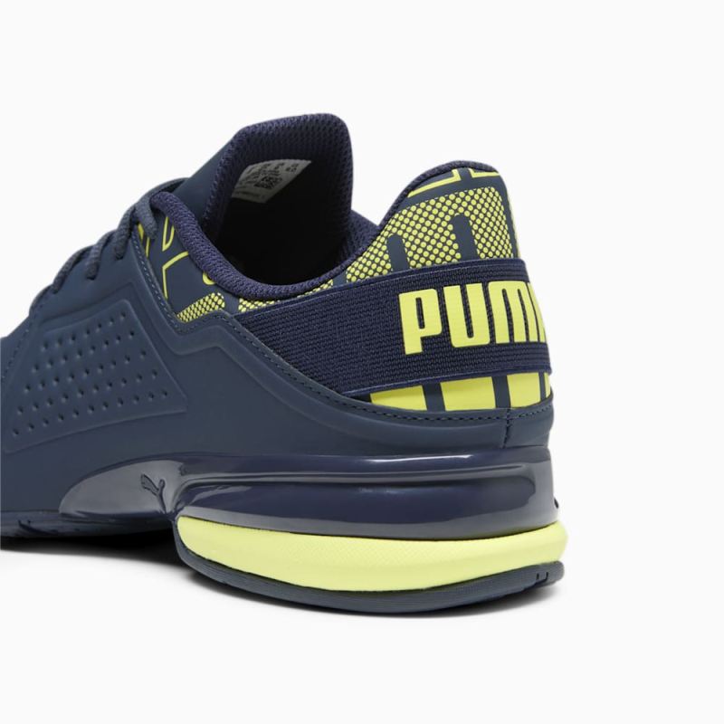 Puma | Men's Viz Runner Repeat Running Sneakers - Club Navy-Lime Sheen