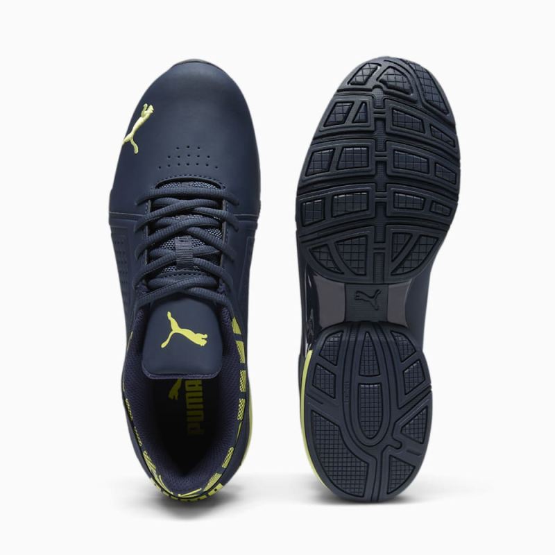 Puma | Men's Viz Runner Repeat Running Sneakers - Club Navy-Lime Sheen