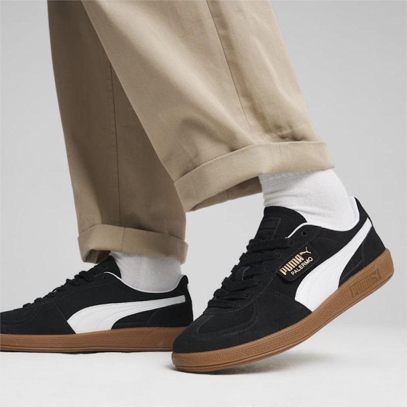 Puma | Men's Palermo Sneakers - Black-White