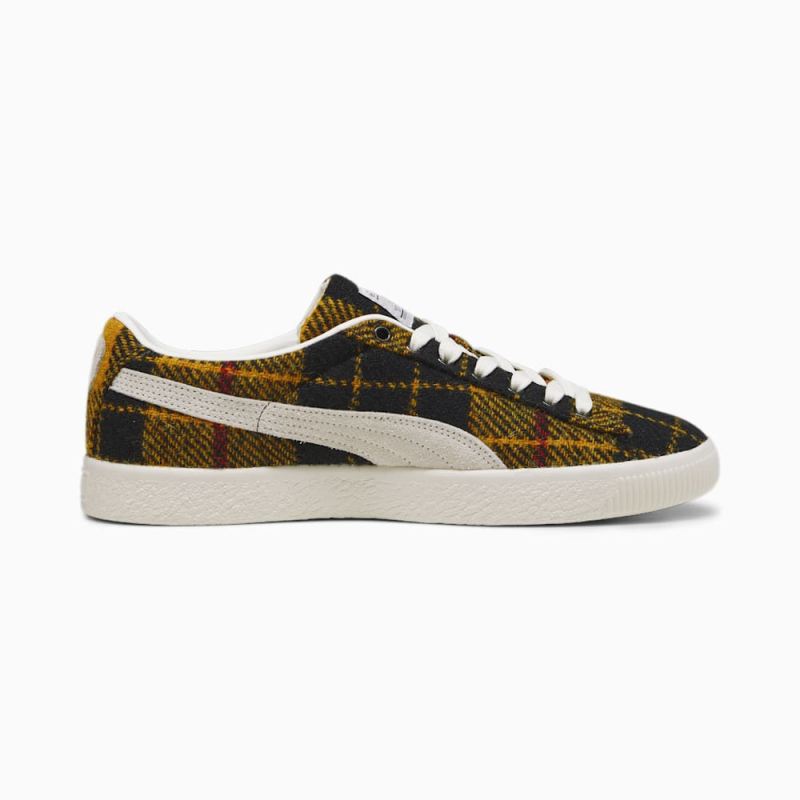 Puma | Men's Suede VTG Harris Tweed Sneakers - Frosted Ivory-Yellow