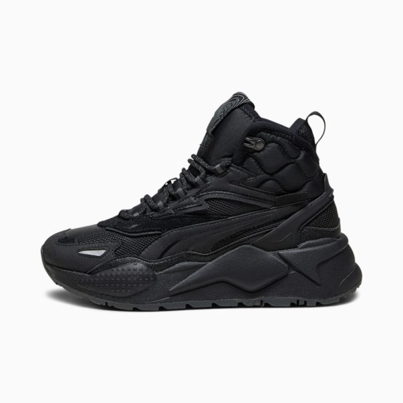 Puma | Girls RS-X Hi Big Kids Sneakers - Black-Shadow Gray