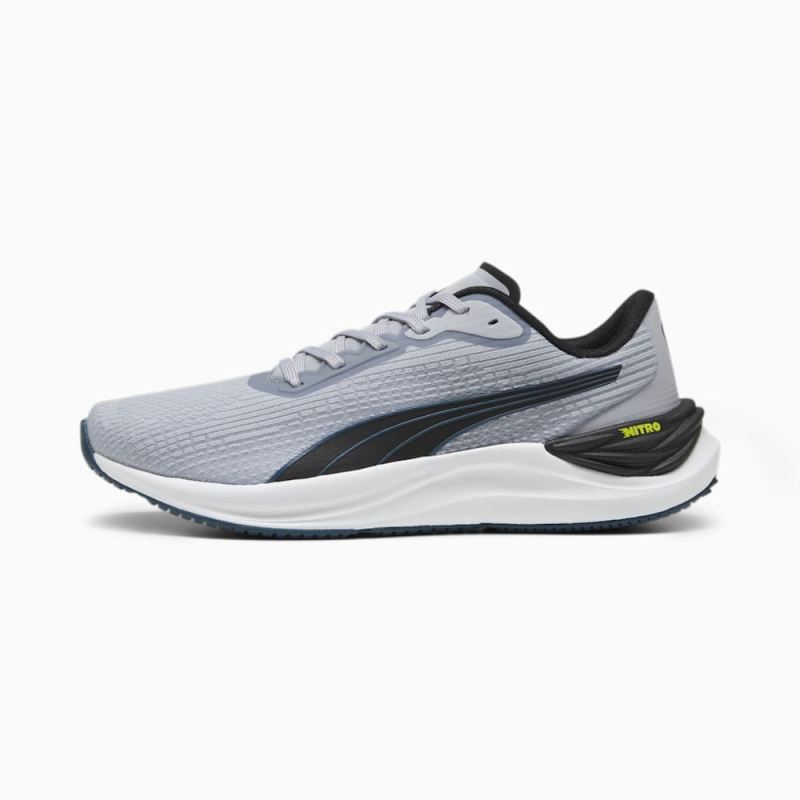 Puma | Men's Electrify NITRO 3 Running Shoes - Gray Fog-Black-Ocean Tropic - Click Image to Close