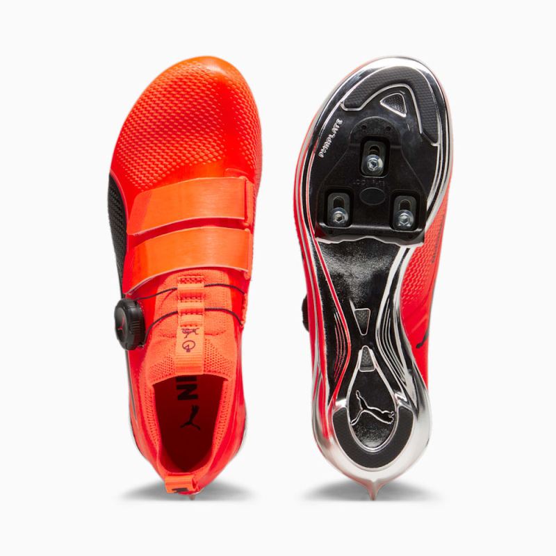 Puma | Men's PWRSPIN Indoor Cycling Shoes - Ultra Orange-Black