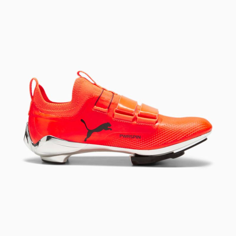 Puma | Men's PWRSPIN Indoor Cycling Shoes - Ultra Orange-Black