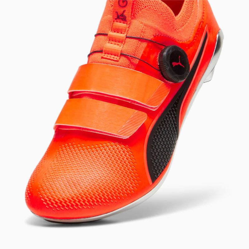 Puma | Men's PWRSPIN Indoor Cycling Shoes - Ultra Orange-Black