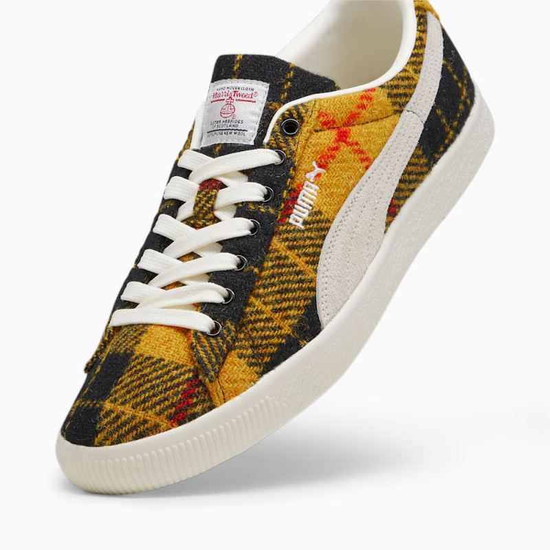 Puma | Men's Suede VTG Harris Tweed Sneakers - Frosted Ivory-Yellow