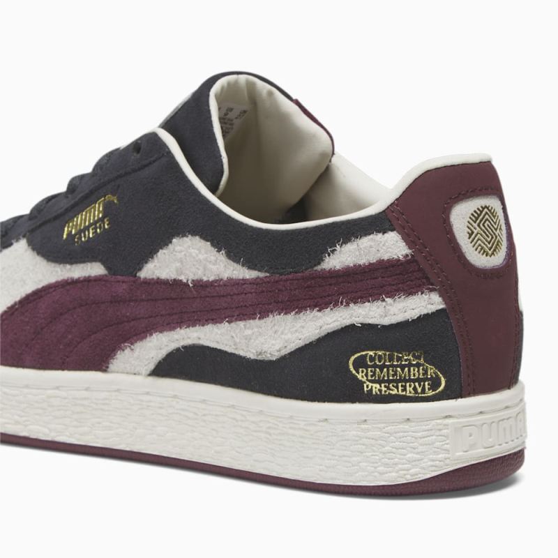 Puma | Women's Suede Camowave We Are Legends Deeply Rooted Sneakers - Strong Gray-Warm White-Aubergine