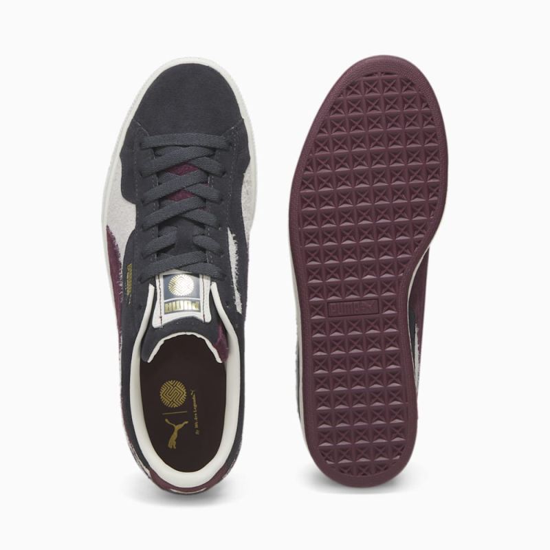 Puma | Women's Suede Camowave We Are Legends Deeply Rooted Sneakers - Strong Gray-Warm White-Aubergine