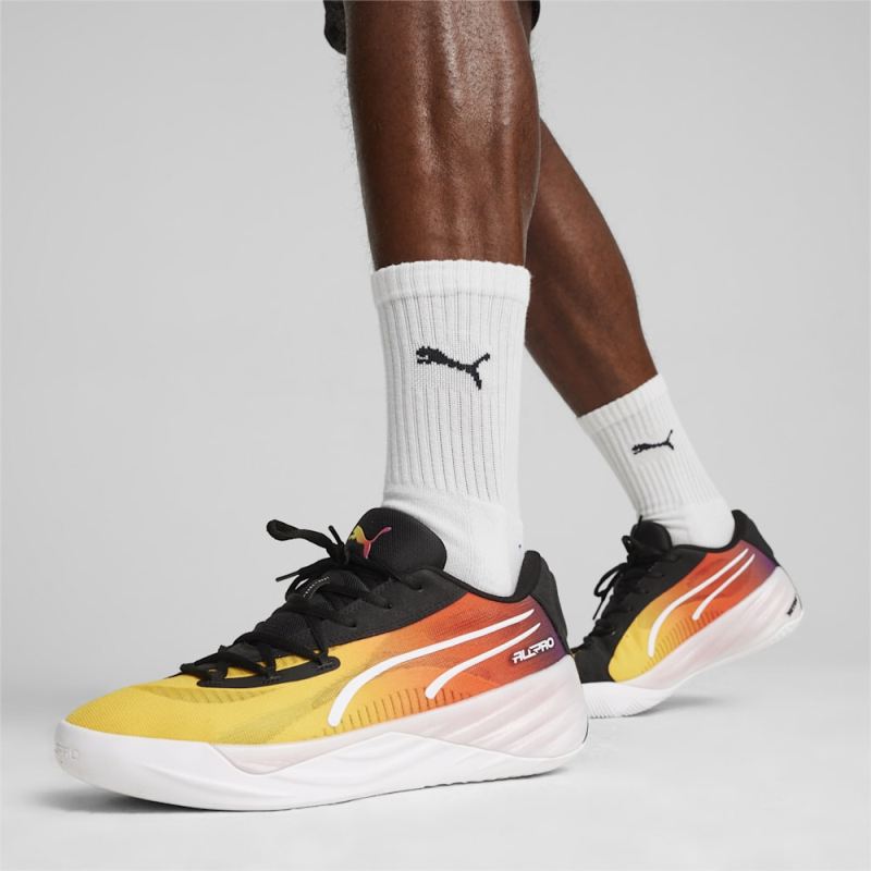 Puma | Men's All-Pro NITRO SHOWTIME Basketball Shoes - Yellow Sizzle-Purple Glimmer