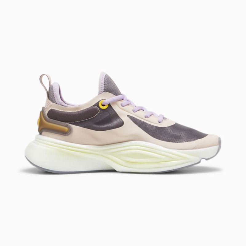 Puma | Women's x lemlem PWR NITRO SQD Training Shoes - Rose Quartz-Yellow Sizzle-Frozen Grape