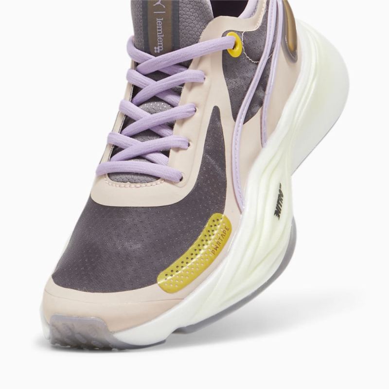 Puma | Women's x lemlem PWR NITRO SQD Training Shoes - Rose Quartz-Yellow Sizzle-Frozen Grape