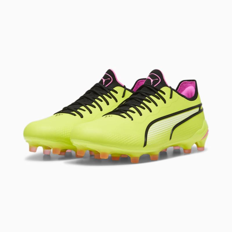 Puma | Men's KING ULTIMATE FG/AG Soccer Cleats - Electric Lime-Black-Poison Pink