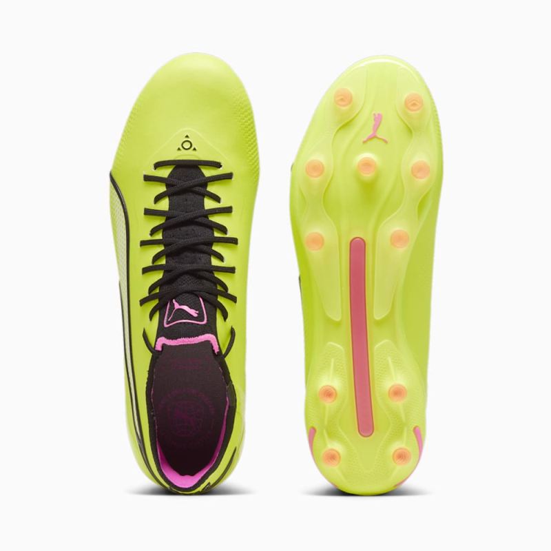 Puma | Men's KING ULTIMATE FG/AG Soccer Cleats - Electric Lime-Black-Poison Pink