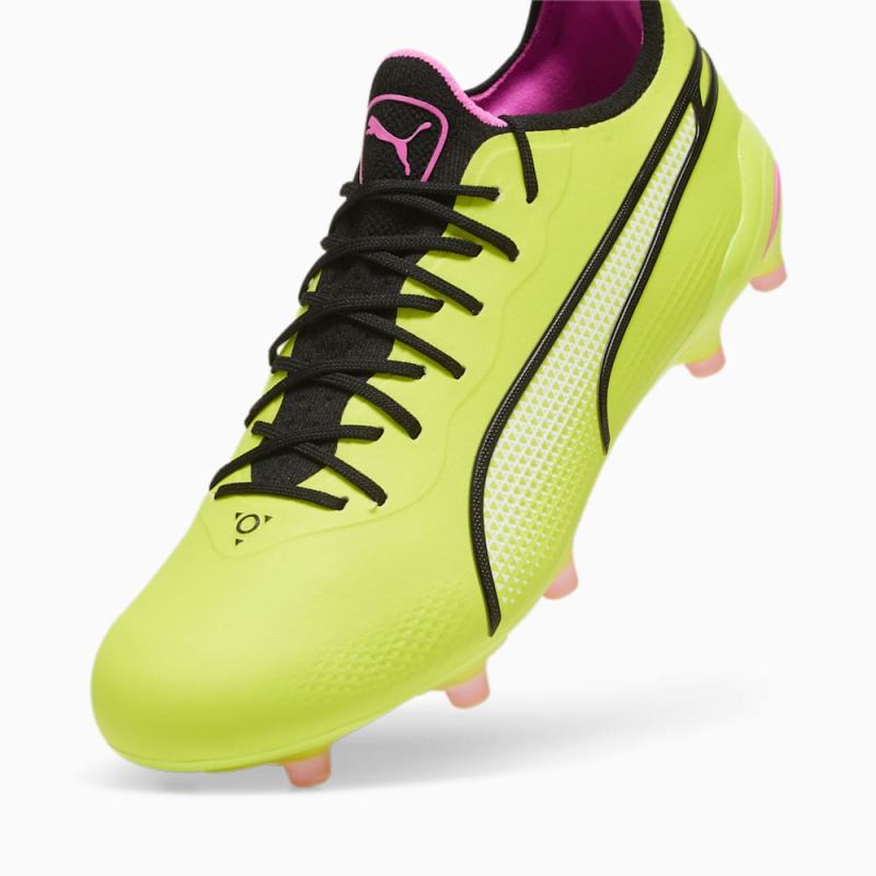 Puma | Men's KING ULTIMATE FG/AG Soccer Cleats - Electric Lime-Black-Poison Pink