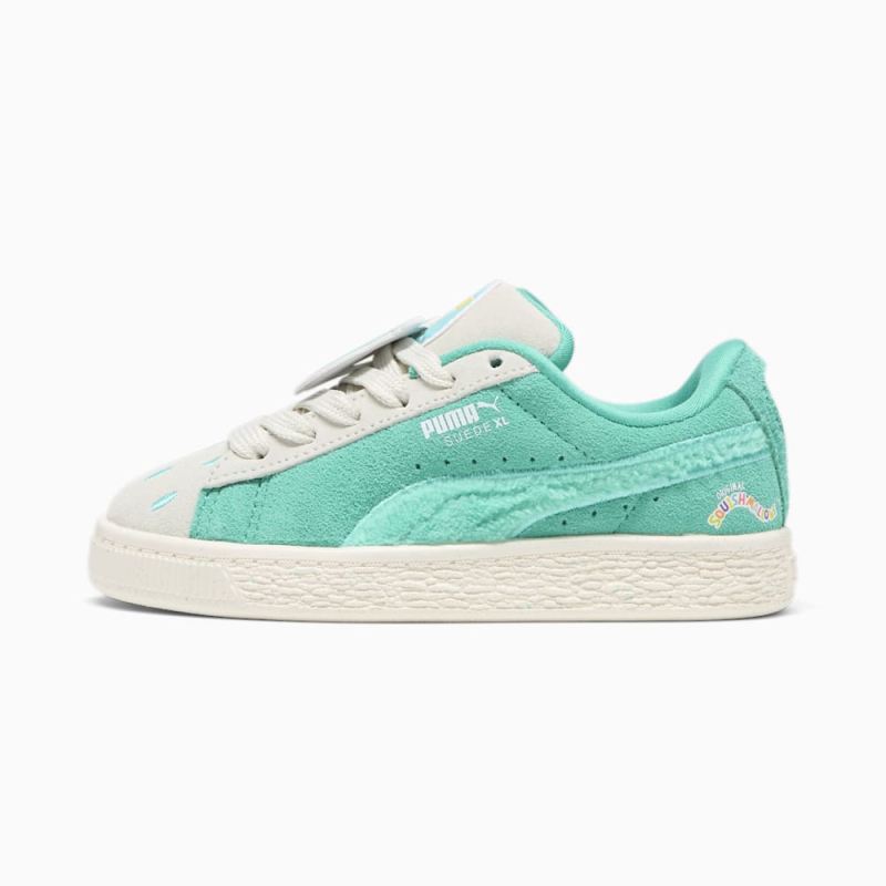 Puma | Girls Puma | Girls x SQUISHMALLOWS Suede XL Winston Little Kids Sneakers - Warm White-Alpine Snow-Elektro Pool - Click Image to Close